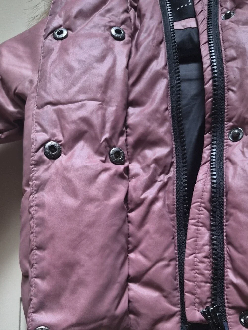 Girls Pink Down Puffer Jacket with Fur Hood